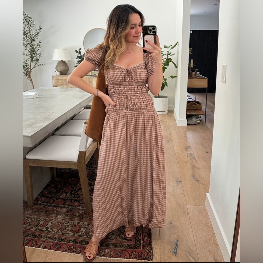 Reformation Rhett Midi Dress in Audrie Check